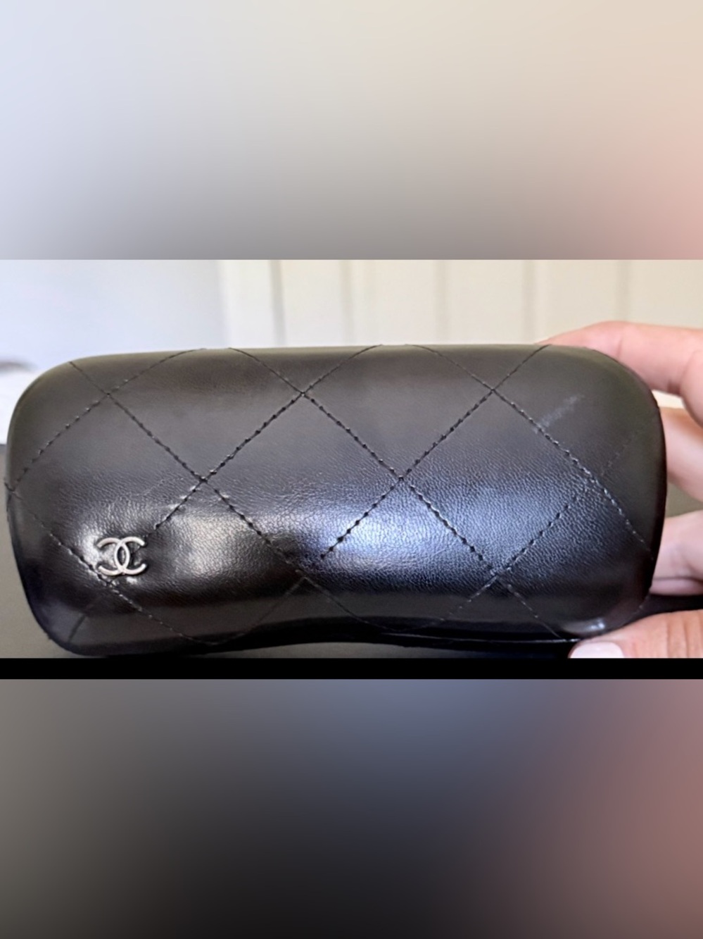 CHANEL Black Logo Arm Round Sunglasses with Bold Lettering - Picture 6 of 6